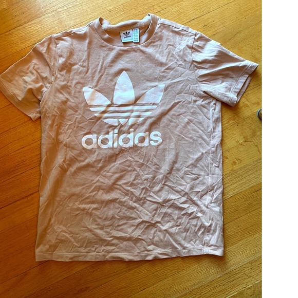 Adidas Trefoil Logo T-Shirt Women's Medium M Peach‎ Short Sleeve Top - Picture 1 of 3